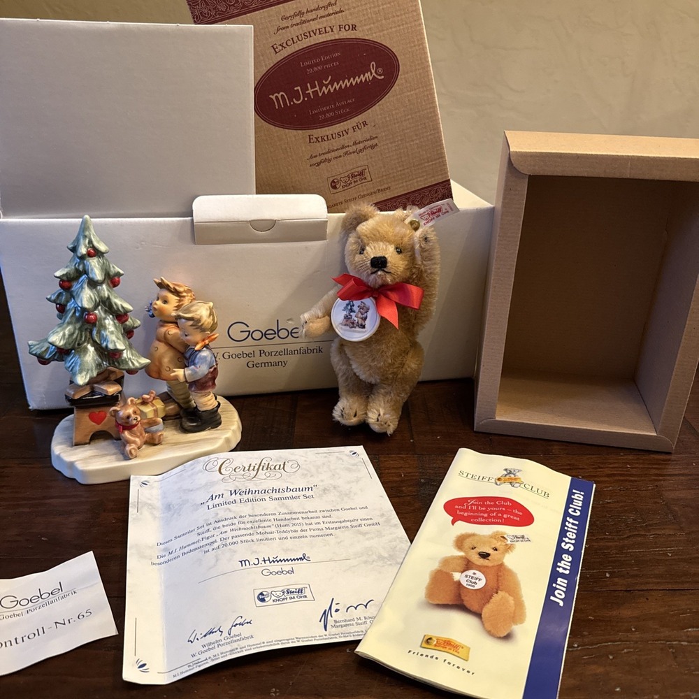 Hummel Wonder Of Christmas & Steiff Teddy Bear 2015,‎ Box, COA Goebel Germany